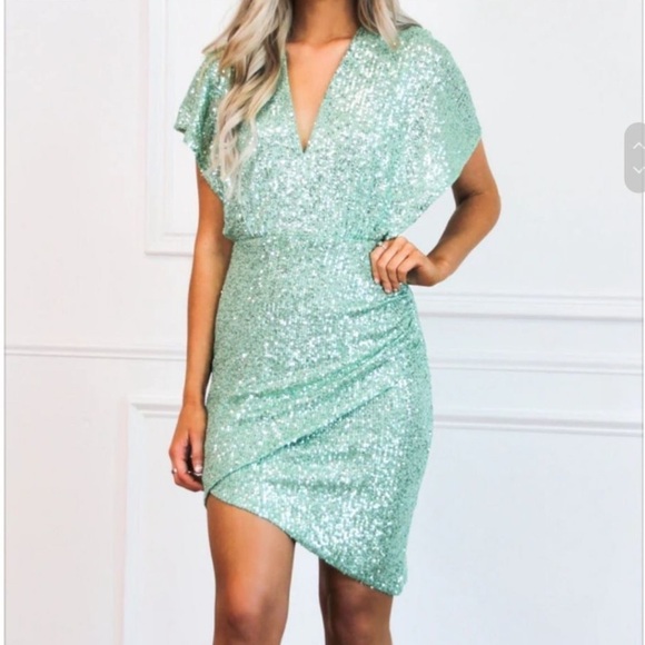 Harlyn Dresses & Skirts - NWT Harlyn Asymmetrical sequin cocktail dress XXL B